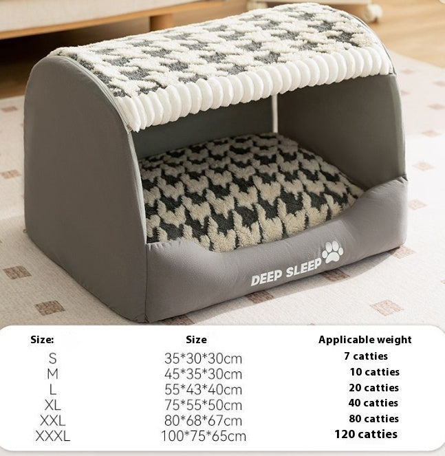 Small Dog Three-Dimensional Bear Curved Room Kennel Removable Nest Warm Enclosed Cave Sofa Pets Supplies