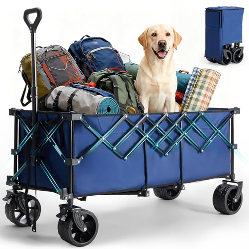 Foldable Trolley - 440-Pound Foldable Extra-long Heavy-Duty Multi-functional Vehicle With Wheels