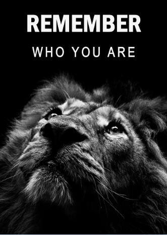 Black Lions Letter Inspiration Art Canvas Painting