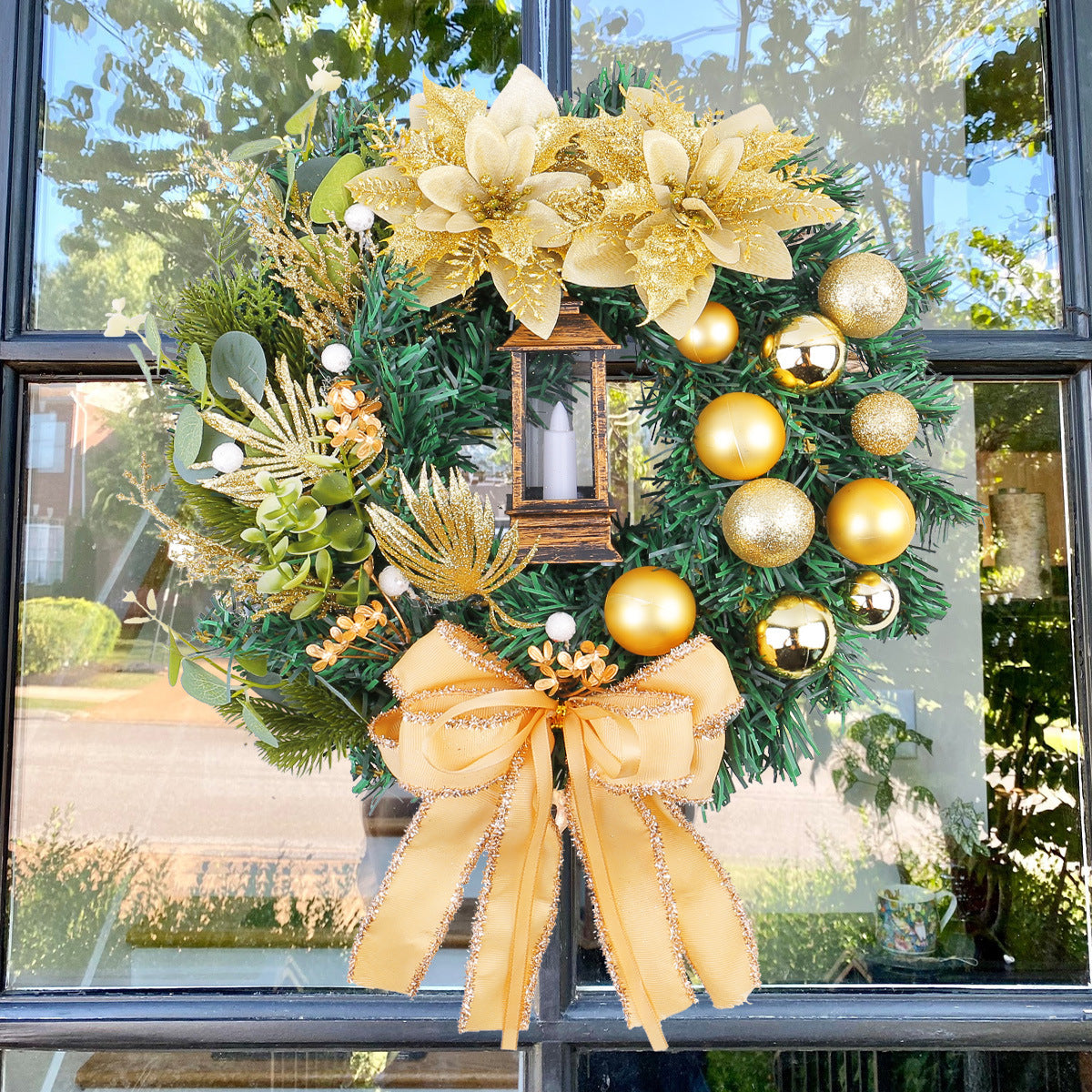 Christmas Light Wreath Door And Window Decoration Vine Ring