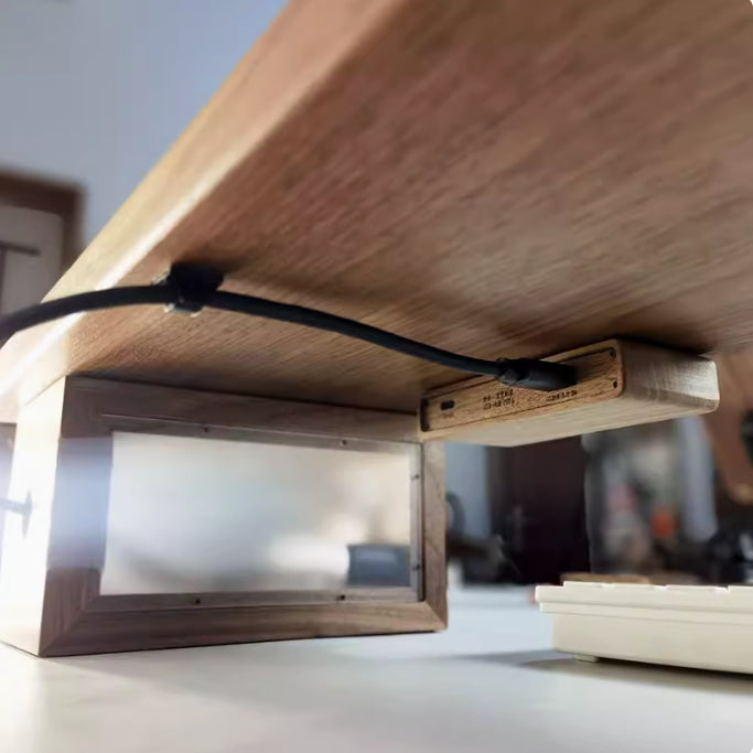 Solid Wood Black Walnut Under Table USB30 Interface Splitter Docking Station