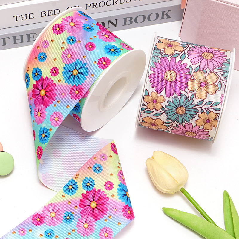 Flowers And Plants Cartoon Printed Ribbon
