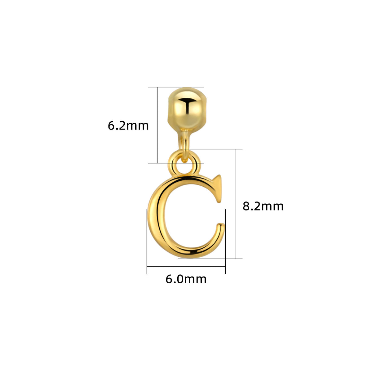 Smooth-Surface Jewelry Minimalist 26-Letter Alphabet Pendant