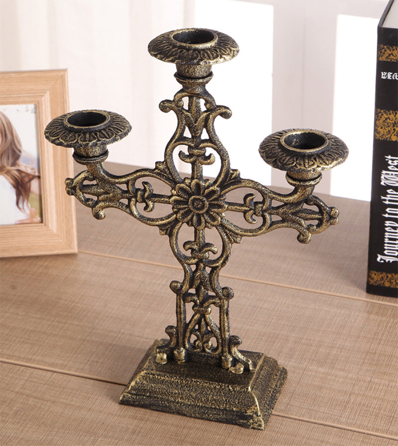 Noble Candlesticks, Cast Iron Handicrafts, Carved Iron Candlesticks, Wax Holders