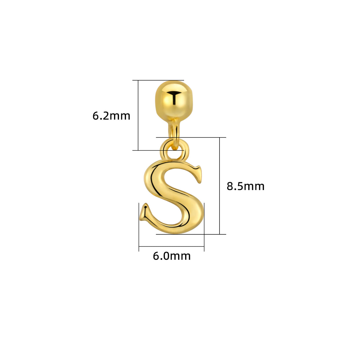 Smooth-Surface Jewelry Minimalist 26-Letter Alphabet Pendant