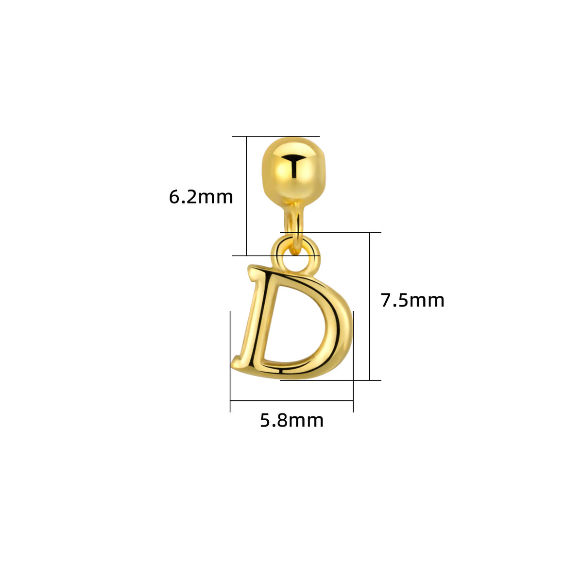Smooth-Surface Jewelry Minimalist 26-Letter Alphabet Pendant