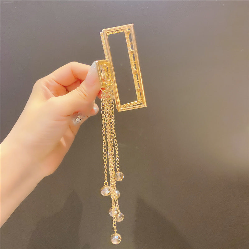 Pearl Tassel Hair Clip Headdress Simple Temperament High Sense Metal Shark Clip