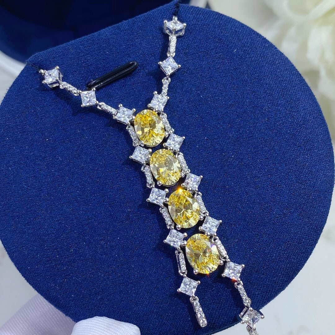 Fancy Intense Yellow Diamond Tassel Ladies Necklace