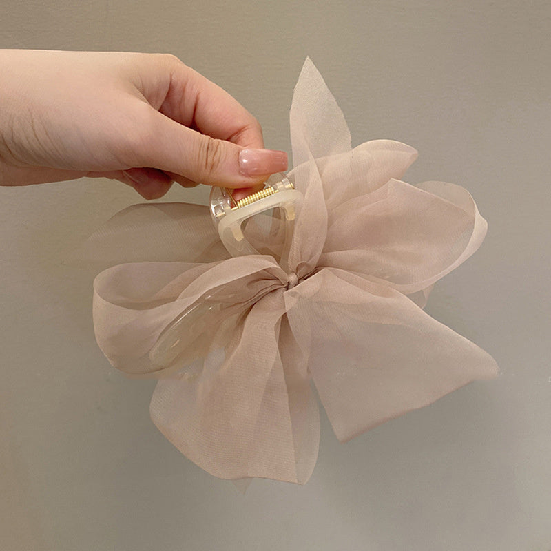 Mesh Bow New Headwear Temperament Large Hair Clip
