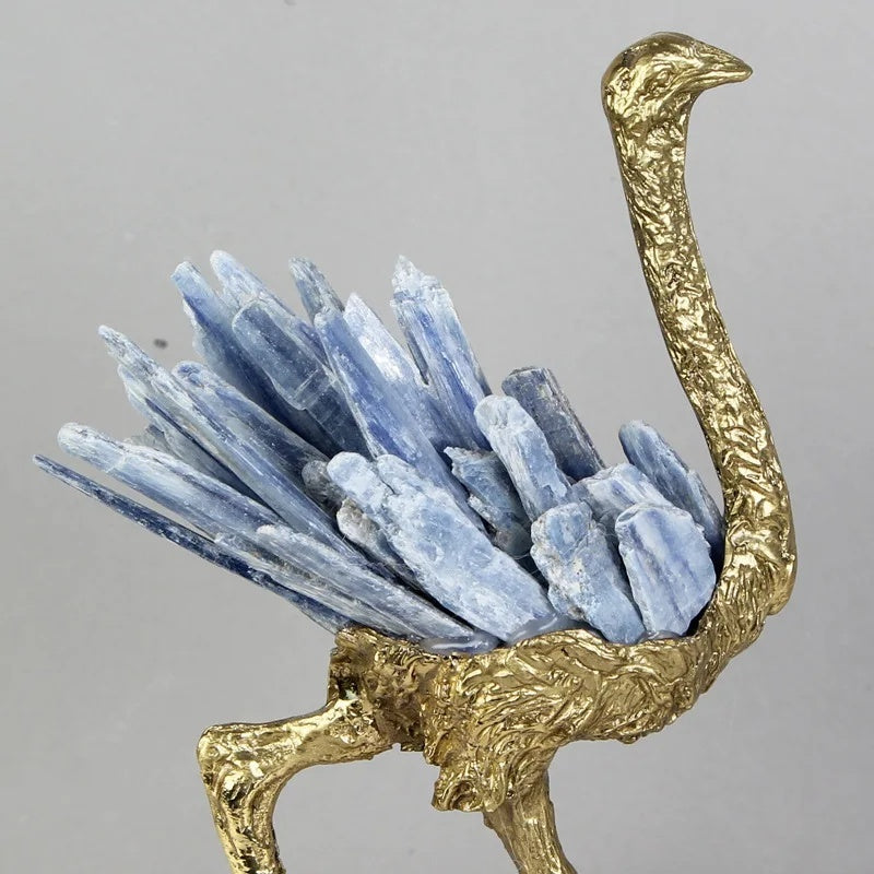 Modern Light Luxury Flamingo Crystal Brass Decoration Living Room