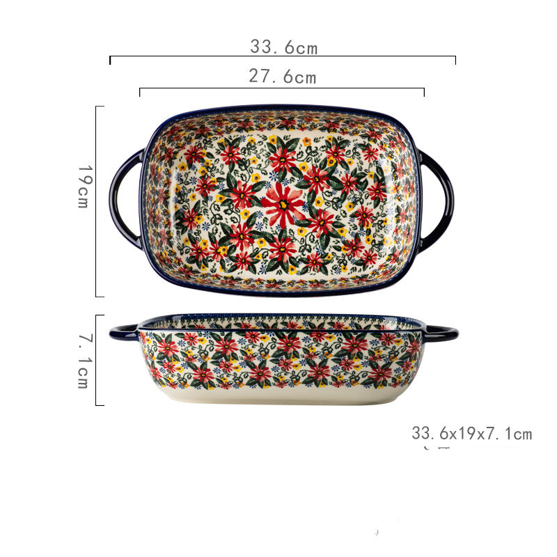Microwave Oven Bowl Rectangular Dinner Plate Dish Plate Large