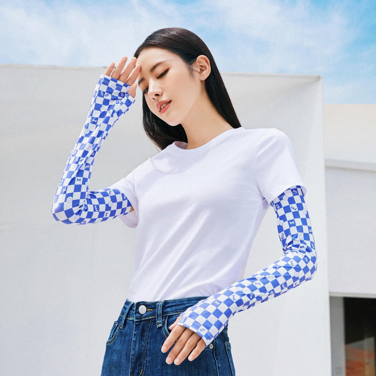 UV Protection Arm Guards Printed Ice Silk Sleeve
