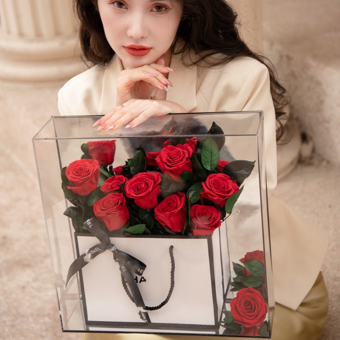Valentine's Day Rose Eternal Flower Acrylic Gift Box