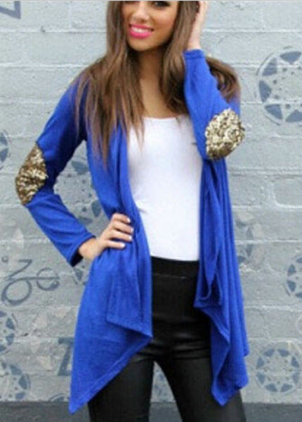 Long-Sleeved Stitching Fashion Cardigan Long-Sleeved Knitted Jacket