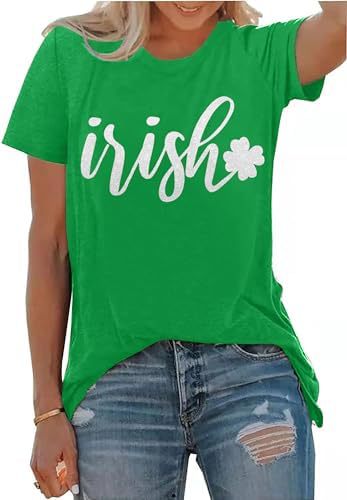 Patricks Day Shirts For Women Irish Shamrock Tshirts Gra