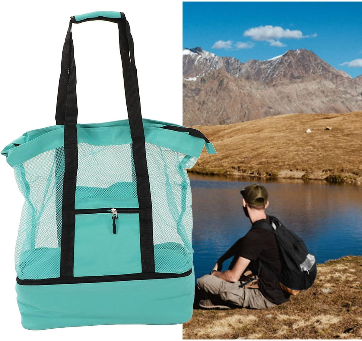 Waterproof Beach Bag With Cooler Compartment - Beach Bags Waterproof Sandproof For Women, Pool Bag & Beach Tote Bag