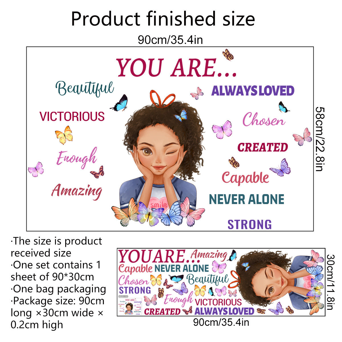 English Girl Inspirational Creative Decorative Wall Stickers