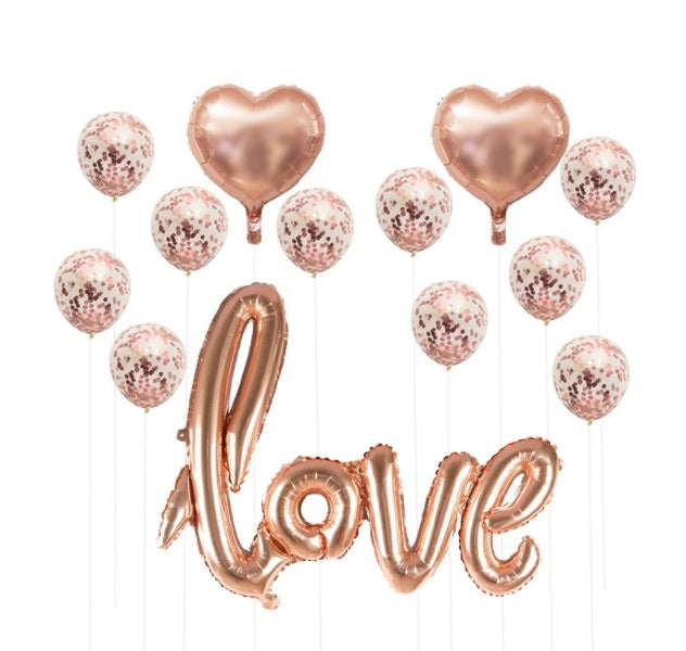 Rose Gold Balloon Sequined Balloon Confetti Balloon Set