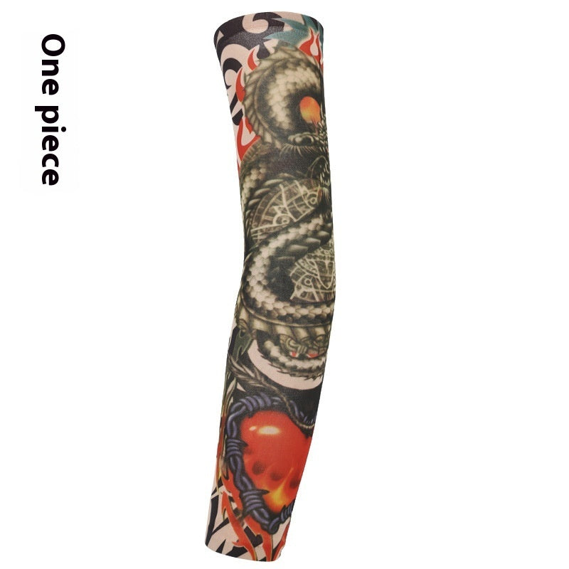 Flower Arm Tattoo Oversleeve Seamless Outdoor Riding Tattoo Sun Protection Oversleeve Cycling Tattoo Oversleeve