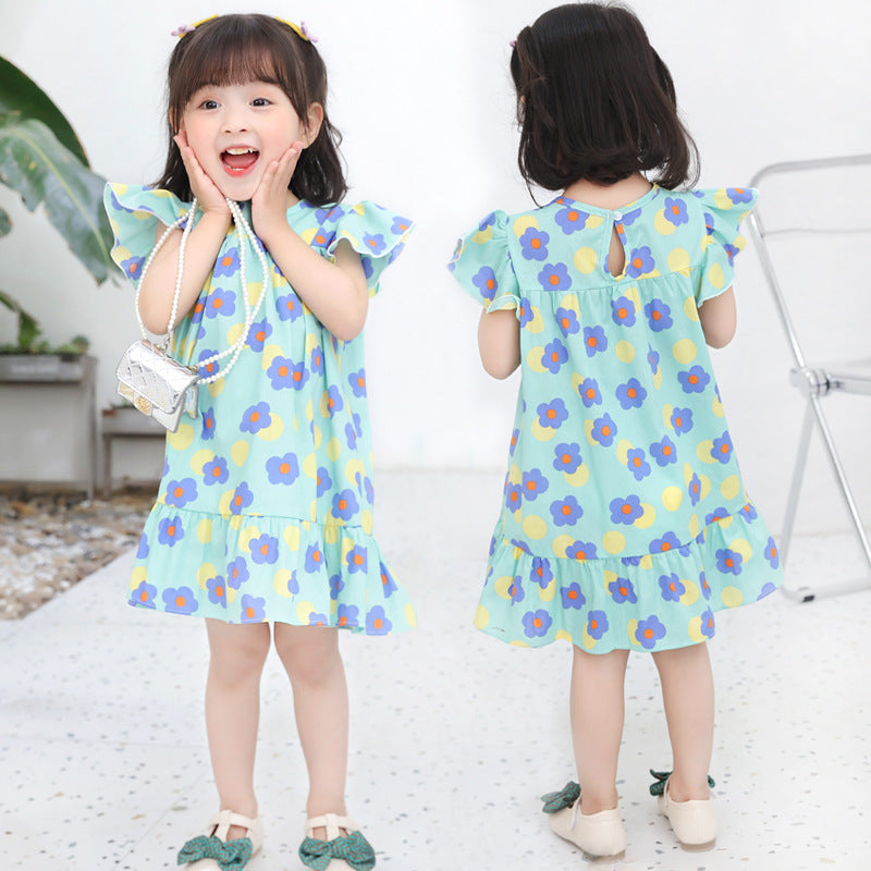 Girls' Cartoon Print Dress