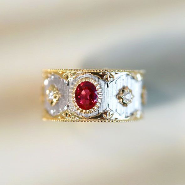 Fashion S925 Silver Plated Red Diamond Ring