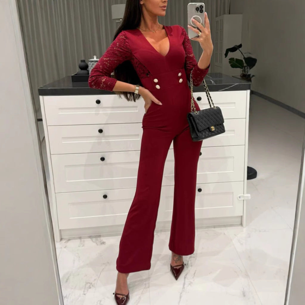 Mid-waist Stylish Jumpsuit For Commuting