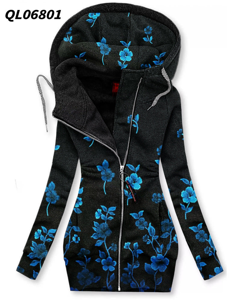 Women's Long-Sleeved Zip Hoodie