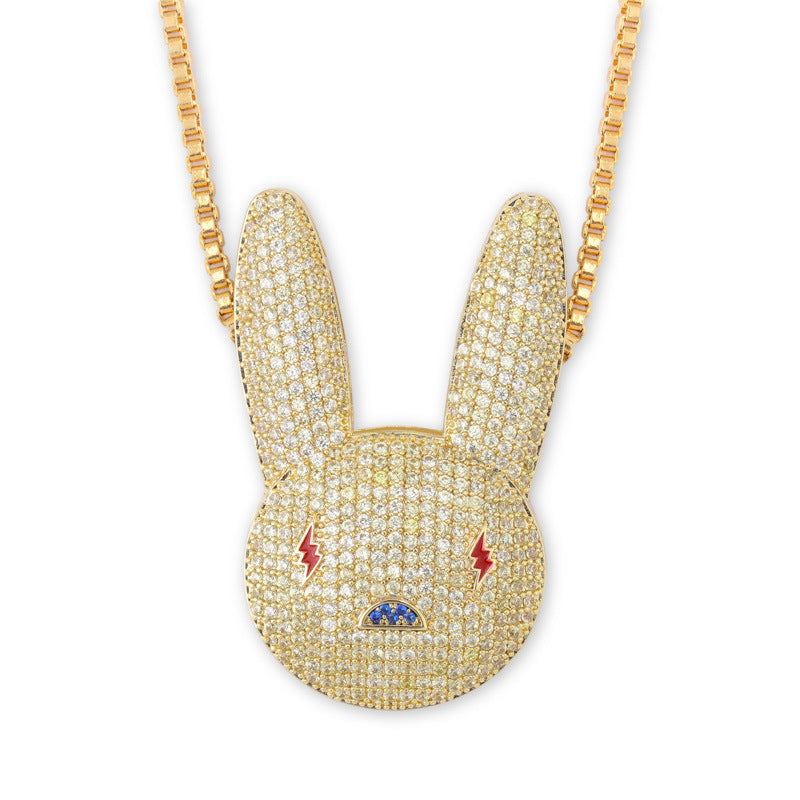 Full Zircon Rabbit Necklace