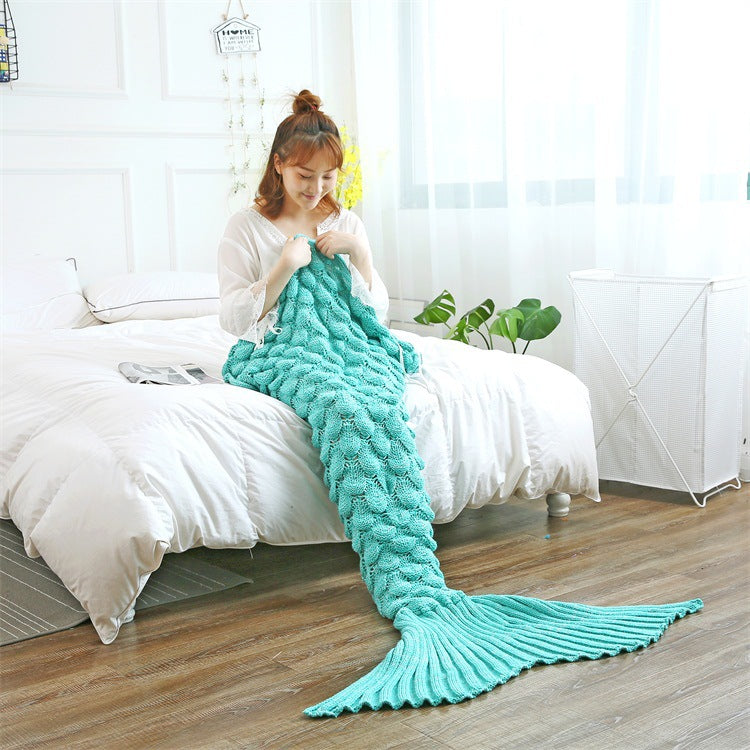 Handmade Knitted Soft And Comfortable Mermaid Cover Blanket