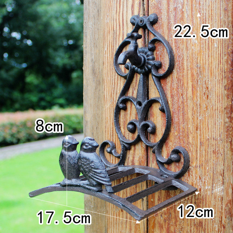 European Style Retro Cast Iron Wrought Iron Bird Garden Water Pipe Rack Garden