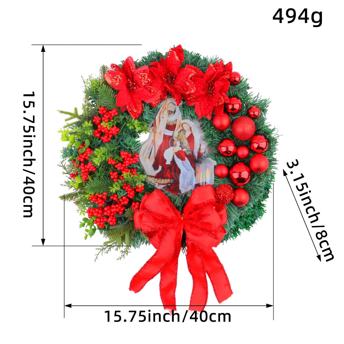 Christmas Light Wreath Door And Window Decoration Vine Ring