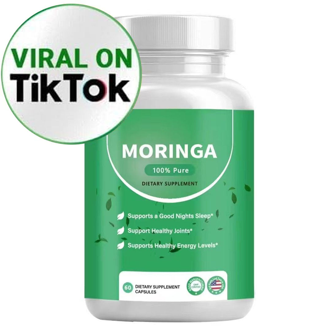 Moringa Capsules, Pura Moringa Leaf Energy, Metabolism & Immune Support, Healthcare Supplement & Vitamins 60pcs Dietary Supplement Capsules