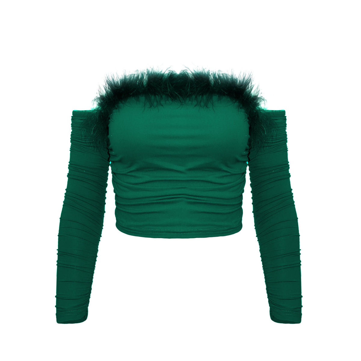 Vintage Hair-Neck, Long-Sleeved Top With A Strapless Neck And A Backless Shoulder