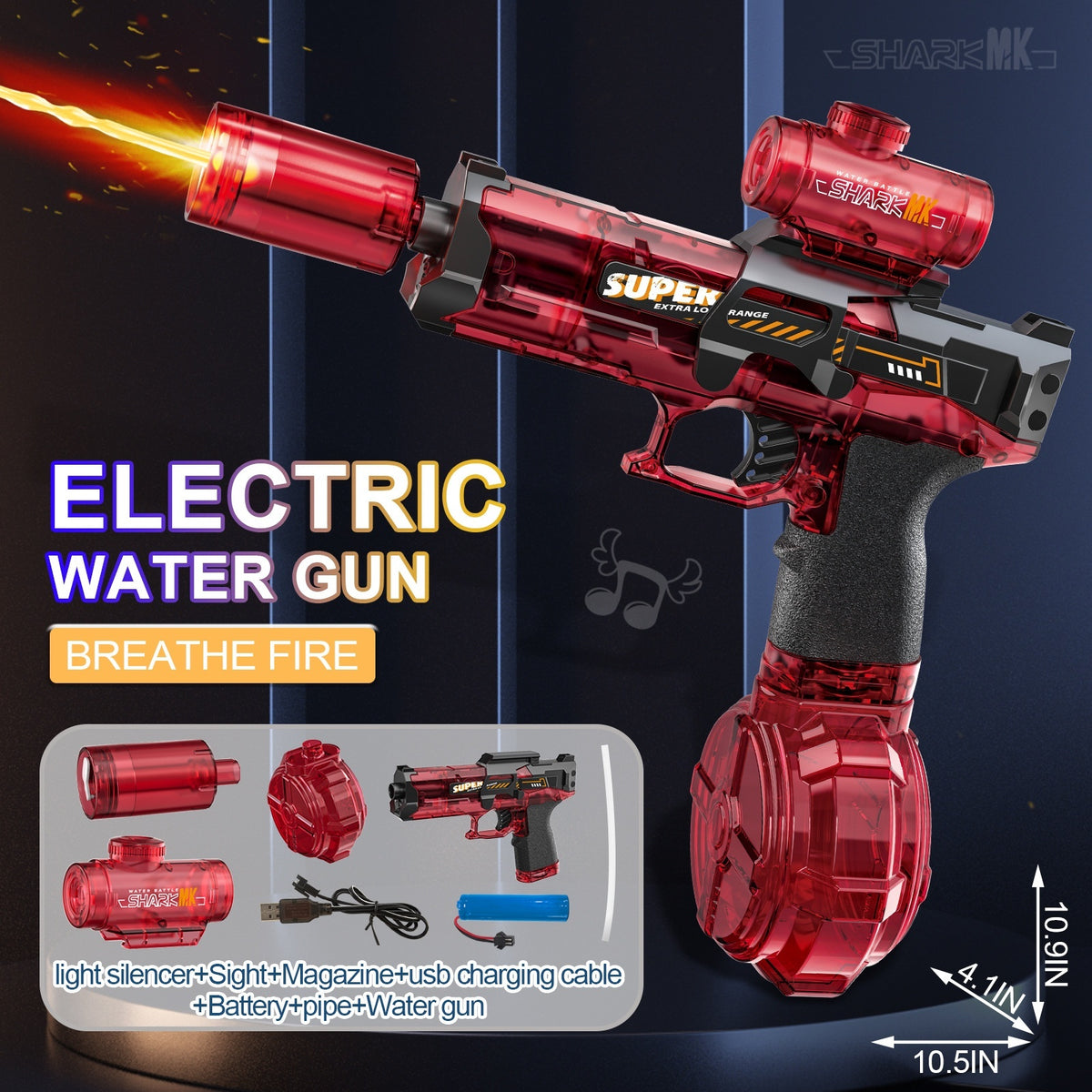 LED Lights Electric Water Guns Children Simulated Shooting Recoil Powerful Automatic Water Spray Gun Kids Summer Outdoor Toys