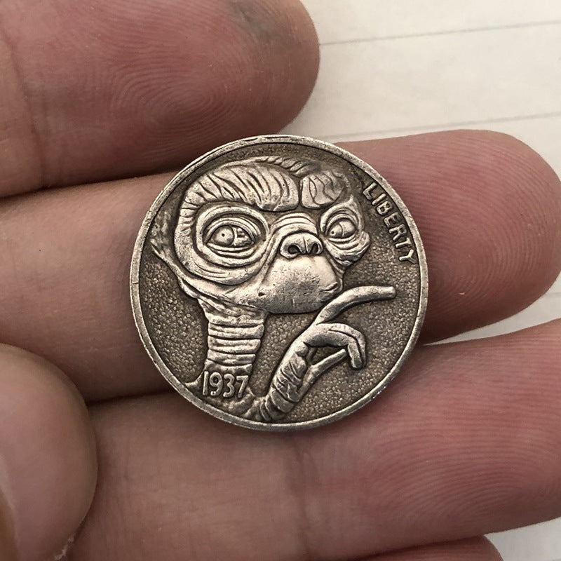 21MM Antique Silver Dollar Buffalo Wanderer Coin