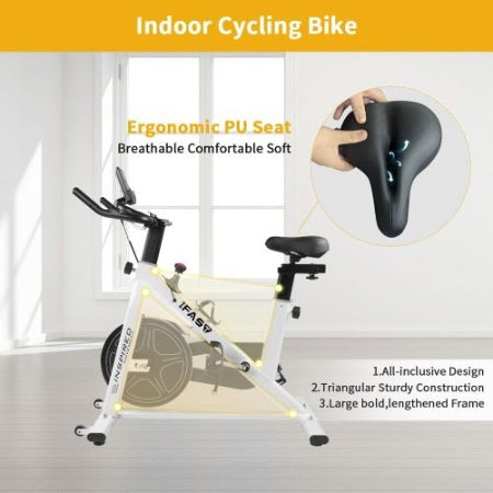 Stationary Bikes For Home Spin Indoor Exercise Bike With LCD Monitor And Comfortable Seat Cushion For Home Gym Cardio Fitness Training