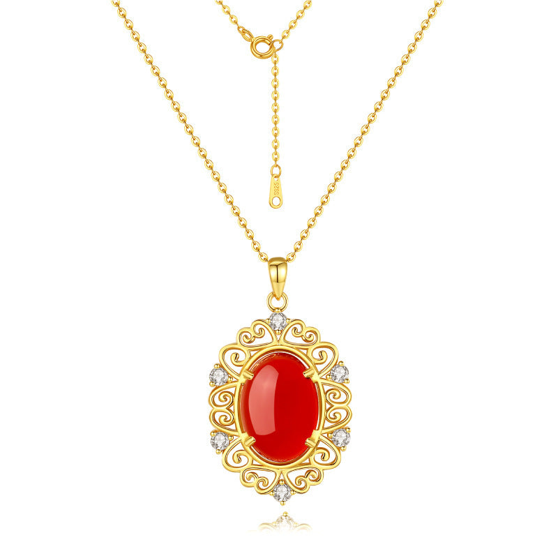 Sterling Silver China-Chic Retro Luck Safety Necklace