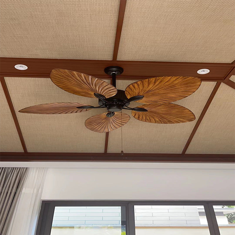 Palm-Leaf Fan Vintage Chandelier Quiet Frequency Conversion