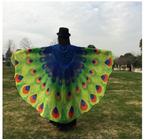 Peacock Feather Halloween Cape Chiffon Peacock Cape