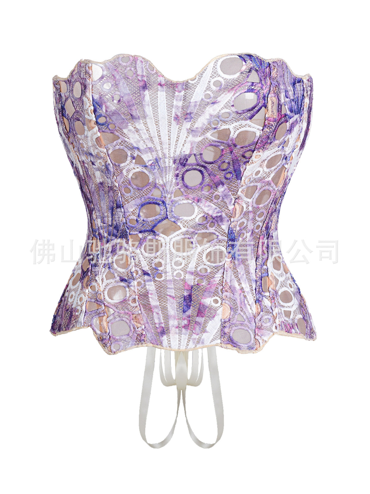 Sexy Hollow Out Corset Top Women Lace Double-layer Streetwear Party Club Corset Clothing