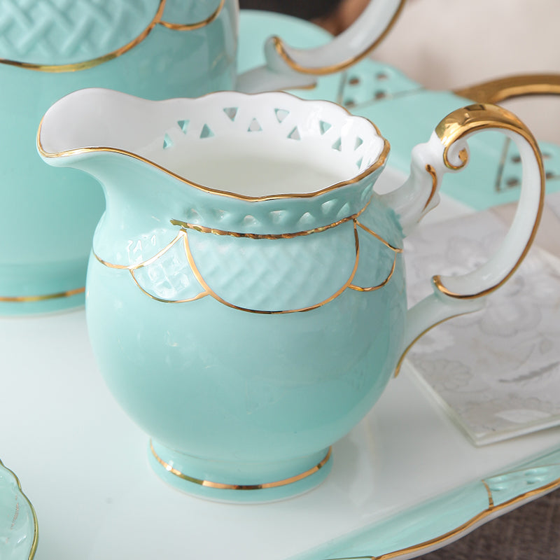 Coffee Cup And Saucer Set Ceramic Light Luxury Bone China Flower Tea Cup And Tray