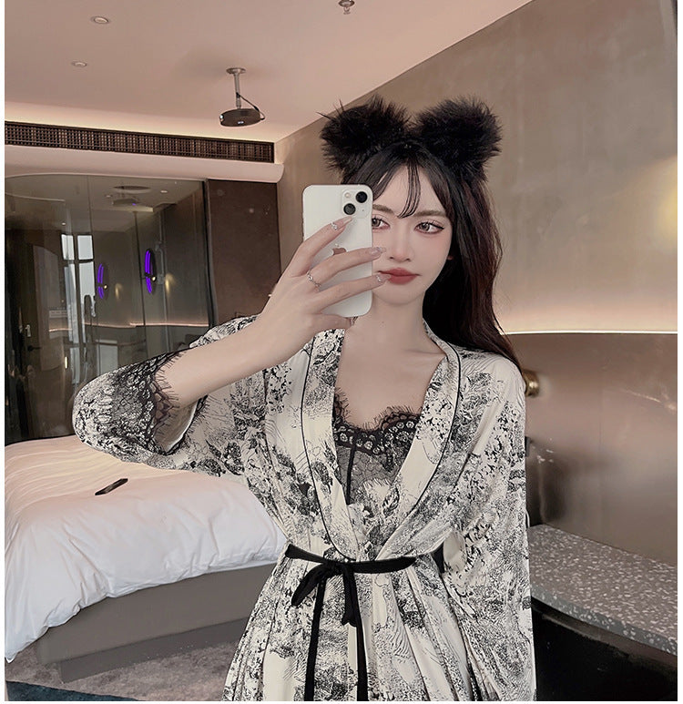 Home Wear Vintage Style Robe Three Sets
