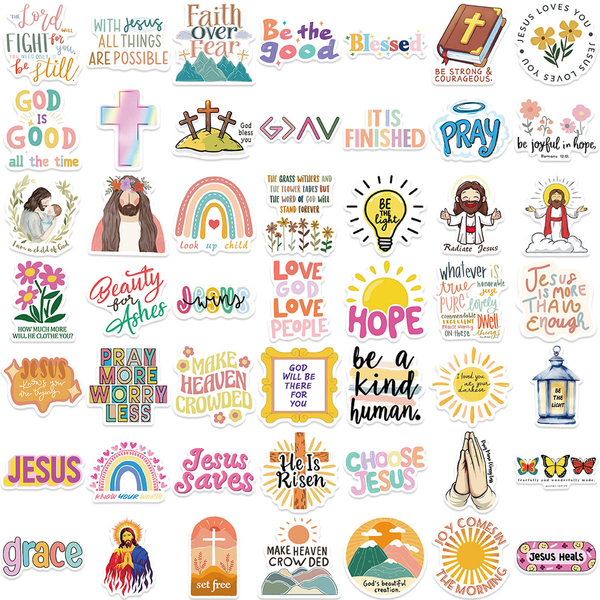 50 Jesus Christian Graffiti Stickers