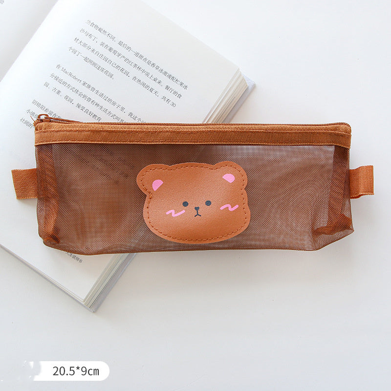 Cute Mesh Pen Bag Creative Shape