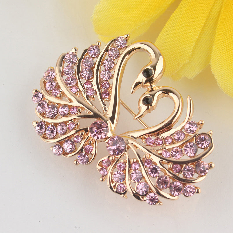 Full Diamond Swan Brooch