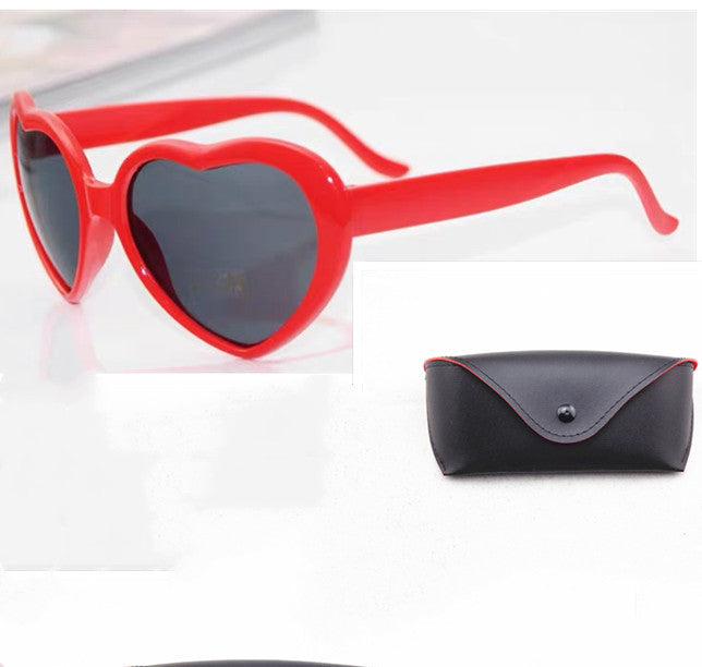 Heart-Shaped Lights Become Love Special Effects Glasses Sunglasses