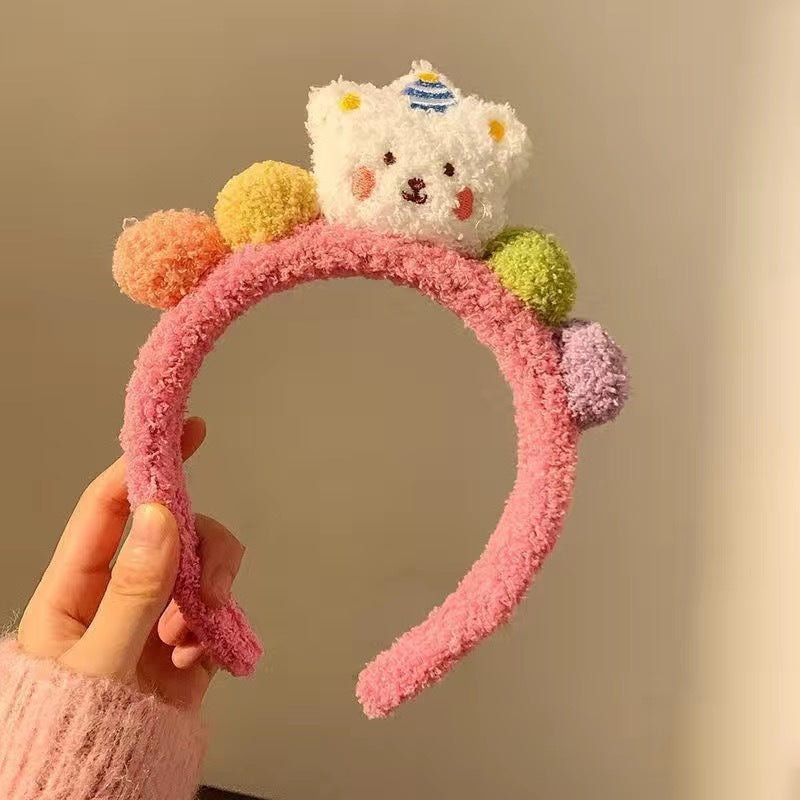 Cute Face Wash Hair Bands Female Cartoon Headwear Hair Band Headband Apply