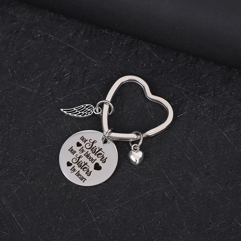 Not Sister By Blood Good Sisters Stainless Steel Key Ring