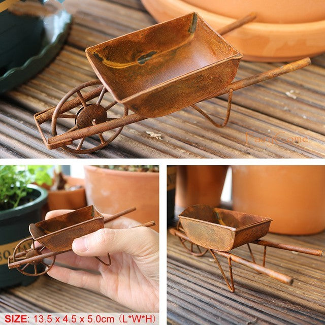 Miniature Rusty Standing Birdcage With Birds Rustic Vintage