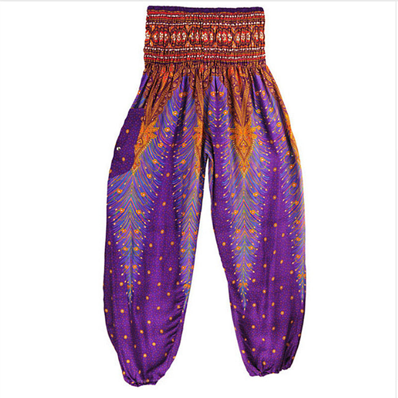 Peacock Yoga Pants Waist Pants